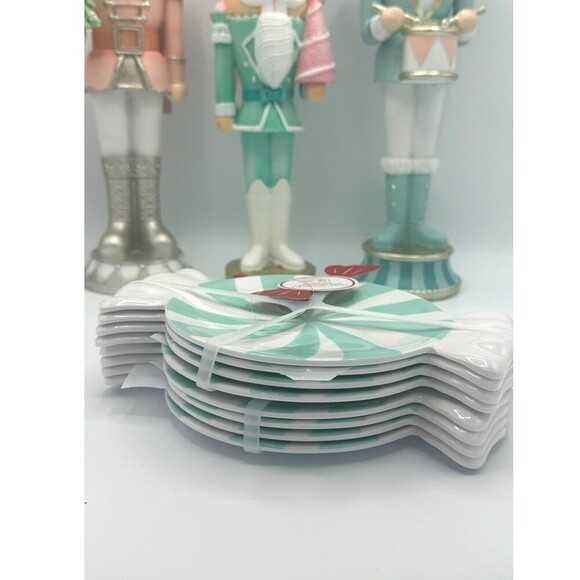8 Peppermint Candy Appetizer Plates - Picture 3 of 3